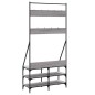 vidaXL Kleiderständer mit Schuhablage Grau Sonoma 90x34x184 cm vidaXL Kleiderständer mit Schuhablage Grau Sonoma 90x34x184 cm