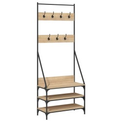 vidaXL Kleiderständer mit Schuhablage Sonoma-Eiche 72x34x184 cm