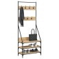 vidaXL Kleiderständer mit Schuhablage Sonoma-Eiche 72x34x184 cm vidaXL Kleiderständer mit Schuhablage Sonoma-Eiche 72x34x184 cm