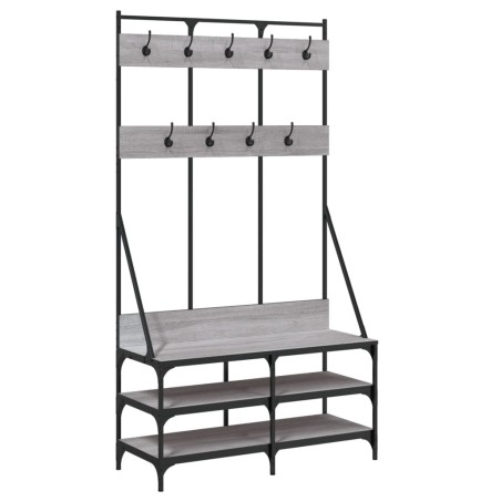 vidaXL Kleiderständer mit Schuhablage Grau Sonoma 100x40x184 cm
