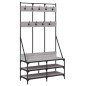 vidaXL Kleiderständer mit Schuhablage Grau Sonoma 100x40x184 cm vidaXL Kleiderständer mit Schuhablage Grau Sonoma 100x40x184 cm