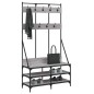 vidaXL Kleiderständer mit Schuhablage Grau Sonoma 100x40x184 cm vidaXL Kleiderständer mit Schuhablage Grau Sonoma 100x40x184 cm