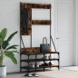 vidaXL Kleiderständer mit Schuhablage Räuchereiche 100x40x184 cm vidaXL Kleiderständer mit Schuhablage Räuchereiche 100x40x184 cm