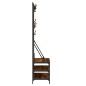 vidaXL Kleiderständer mit Schuhablage Räuchereiche 100x40x184 cm vidaXL Kleiderständer mit Schuhablage Räuchereiche 100x40x184 cm