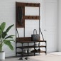 vidaXL Kleiderständer mit Schuhablage Braun Eichen-Optik 100x40x184 cm vidaXL Kleiderständer mit Schuhablage Braun Eichen-Optik 100x40x184 cm