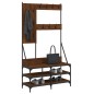 vidaXL Kleiderständer mit Schuhablage Braun Eichen-Optik 100x40x184 cm vidaXL Kleiderständer mit Schuhablage Braun Eichen-Optik 100x40x184 cm