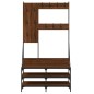 vidaXL Kleiderständer mit Schuhablage Braun Eichen-Optik 100x40x184 cm vidaXL Kleiderständer mit Schuhablage Braun Eichen-Optik 100x40x184 cm