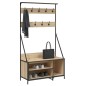 vidaXL Kleiderständer mit Schuhablage Sonoma-Eiche 100x41x184 cm vidaXL Kleiderständer mit Schuhablage Sonoma-Eiche 100x41x184 cm