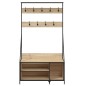 vidaXL Kleiderständer mit Schuhablage Sonoma-Eiche 100x41x184 cm vidaXL Kleiderständer mit Schuhablage Sonoma-Eiche 100x41x184 cm