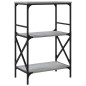 vidaXL Bücherregal 3 Böden Grau Sonoma 59x35x90,5 cm Holzwerkstoff vidaXL Bücherregal 3 Böden Grau Sonoma 59x35x90,5 cm Holzwerkstoff