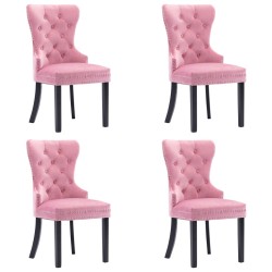  vidaXL Esszimmerstühle 4 Stk. Rosa Samt