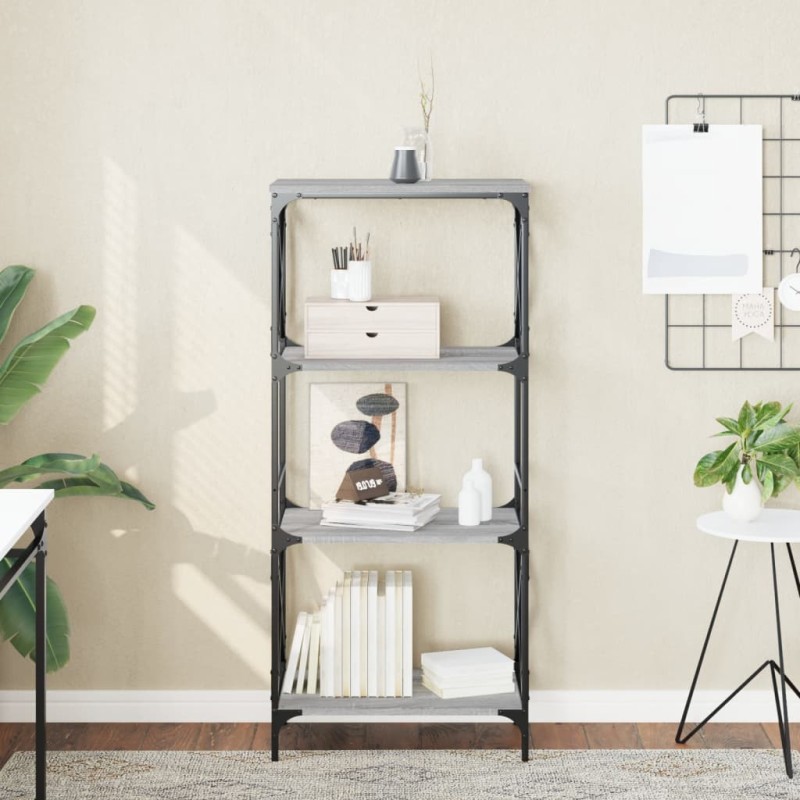 vidaXL Bücherregal 4 Böden Grau Sonoma 59x35x132 cm Holzwerkstoff vidaXL Bücherregal 4 Böden Grau Sonoma 59x35x132 cm Holzwerkstoff