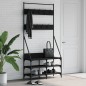 vidaXL Kleiderständer mit Schuhablage Schwarz 90x34x184 cm vidaXL Kleiderständer mit Schuhablage Schwarz 90x34x184 cm