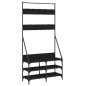 vidaXL Kleiderständer mit Schuhablage Schwarz 90x34x184 cm vidaXL Kleiderständer mit Schuhablage Schwarz 90x34x184 cm