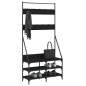vidaXL Kleiderständer mit Schuhablage Schwarz 90x34x184 cm vidaXL Kleiderständer mit Schuhablage Schwarz 90x34x184 cm