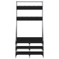 vidaXL Kleiderständer mit Schuhablage Schwarz 90x34x184 cm vidaXL Kleiderständer mit Schuhablage Schwarz 90x34x184 cm