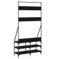 vidaXL Kleiderständer mit Schuhablage Schwarz 90x34x184 cm vidaXL Kleiderständer mit Schuhablage Schwarz 90x34x184 cm