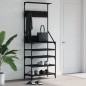 vidaXL Kleiderständer mit Schuhablage Schwarz 70x34x184 cm vidaXL Kleiderständer mit Schuhablage Schwarz 70x34x184 cm
