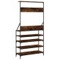 vidaXL Kleiderständer mit Schuhablage Räuchereiche 90x34x184 cm vidaXL Kleiderständer mit Schuhablage Räuchereiche 90x34x184 cm