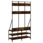 vidaXL Kleiderständer mit Schuhablage Räuchereiche 100x40x184 cm vidaXL Kleiderständer mit Schuhablage Räuchereiche 100x40x184 cm