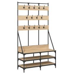 vidaXL Kleiderständer mit Schuhablage Sonoma-Eiche 100x40x184 cm