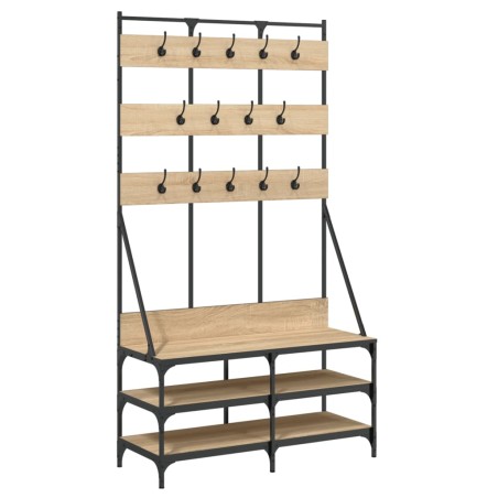 vidaXL Kleiderständer mit Schuhablage Sonoma-Eiche 100x40x184 cm