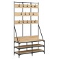 vidaXL Kleiderständer mit Schuhablage Sonoma-Eiche 100x40x184 cm vidaXL Kleiderständer mit Schuhablage Sonoma-Eiche 100x40x184 cm