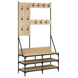 vidaXL Kleiderständer mit Schuhablage Sonoma-Eiche 100x40x184 cm