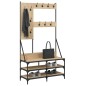 vidaXL Kleiderständer mit Schuhablage Sonoma-Eiche 100x40x184 cm vidaXL Kleiderständer mit Schuhablage Sonoma-Eiche 100x40x184 cm
