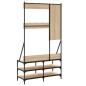 vidaXL Kleiderständer mit Schuhablage Sonoma-Eiche 100x40x184 cm vidaXL Kleiderständer mit Schuhablage Sonoma-Eiche 100x40x184 cm