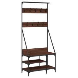 vidaXL Kleiderständer mit Schuhablage Braun Eichen-Optik 80x40x184 cm