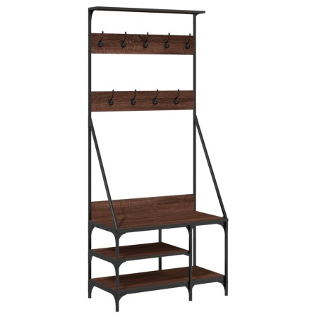 vidaXL Kleiderständer mit Schuhablage Braun Eichen-Optik 80x40x184 cm