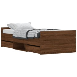 vidaXL Bettgestell mit Kopf- und Fußteil Braun Eichen-Optik 90x190 cm