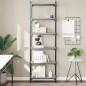 vidaXL Bücherregal 6 Böden Grau Sonoma 60x30x188 cm Holzwerkstoff vidaXL Bücherregal 6 Böden Grau Sonoma 60x30x188 cm Holzwerkstoff