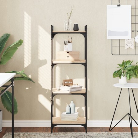 vidaXL Bücherregal 4 Böden Sonoma-Eiche 40x30x120 cm Holzwerkstoff