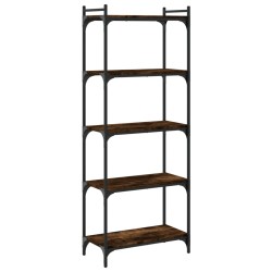 vidaXL Bücherregal 5 Böden Räuchereiche 60x30x154 cm Holzwerkstoff