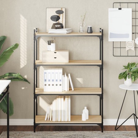 vidaXL Bücherregal 4 Böden Sonoma-Eiche 80x30x120 cm Holzwerkstoff