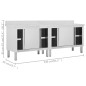 Arbeitsschränke mit Schiebetüren 2 Stk. 240x50x(95-97) cm Edelstahl Arbeitsschränke mit Schiebetüren 2 Stk. 240x50x(95-97) cm Edelstahl