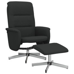 vidaXL Relaxsessel mit Hocker Schwarz Stoff