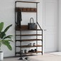vidaXL Kleiderständer mit Schuhablage Braun Eiche-Optik 90x34x184 cm vidaXL Kleiderständer mit Schuhablage Braun Eiche-Optik 90x34x184 cm