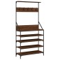 vidaXL Kleiderständer mit Schuhablage Braun Eiche-Optik 90x34x184 cm vidaXL Kleiderständer mit Schuhablage Braun Eiche-Optik 90x34x184 cm
