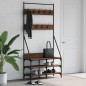 vidaXL Kleiderständer mit Schuhablage Braun Eiche-Optik 90x34x184 cm vidaXL Kleiderständer mit Schuhablage Braun Eiche-Optik 90x34x184 cm