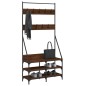 vidaXL Kleiderständer mit Schuhablage Braun Eiche-Optik 90x34x184 cm vidaXL Kleiderständer mit Schuhablage Braun Eiche-Optik 90x34x184 cm