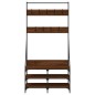 vidaXL Kleiderständer mit Schuhablage Braun Eiche-Optik 90x34x184 cm vidaXL Kleiderständer mit Schuhablage Braun Eiche-Optik 90x34x184 cm