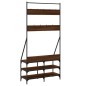 vidaXL Kleiderständer mit Schuhablage Braun Eiche-Optik 90x34x184 cm vidaXL Kleiderständer mit Schuhablage Braun Eiche-Optik 90x34x184 cm