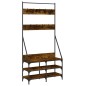 vidaXL Kleiderständer mit Schuhablage Räuchereiche 90x34x184 cm vidaXL Kleiderständer mit Schuhablage Räuchereiche 90x34x184 cm