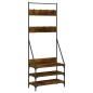 vidaXL Kleiderständer mit Schuhablage Räuchereiche 72x34x184 cm vidaXL Kleiderständer mit Schuhablage Räuchereiche 72x34x184 cm