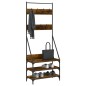 vidaXL Kleiderständer mit Schuhablage Räuchereiche 72x34x184 cm vidaXL Kleiderständer mit Schuhablage Räuchereiche 72x34x184 cm
