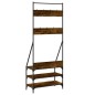 vidaXL Kleiderständer mit Schuhablage Räuchereiche 72x34x184 cm vidaXL Kleiderständer mit Schuhablage Räuchereiche 72x34x184 cm