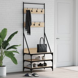 vidaXL Kleiderständer mit Schuhablage Sonoma-Eiche 70x40x184 cm